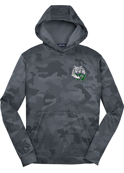 Woodbridge Wolfpack Youth Sport-Wick CamoHex Fleece Hooded Pullover